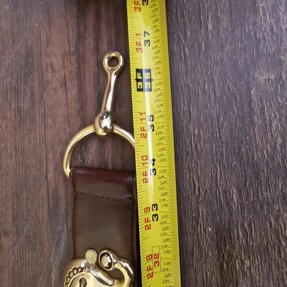 Kim Rogers Vintage Brown Leather Belt with Gold Toned Elephant Detail - Picture 6 of 6